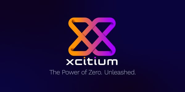 purple and orange xcitium logo